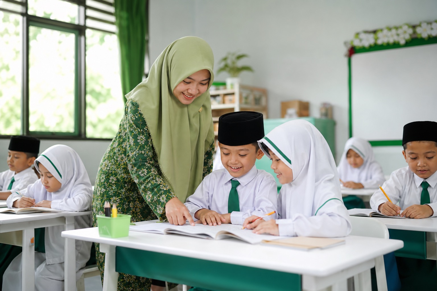 Kegiatan Belajar Bersama Siswa MI Al Inayah Darminiyah